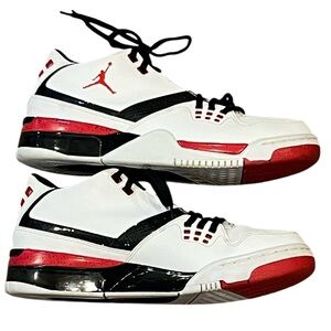 Men's JORDAN FLIGHT 23 White/University Red-Black Sneakers Basketball Size 9